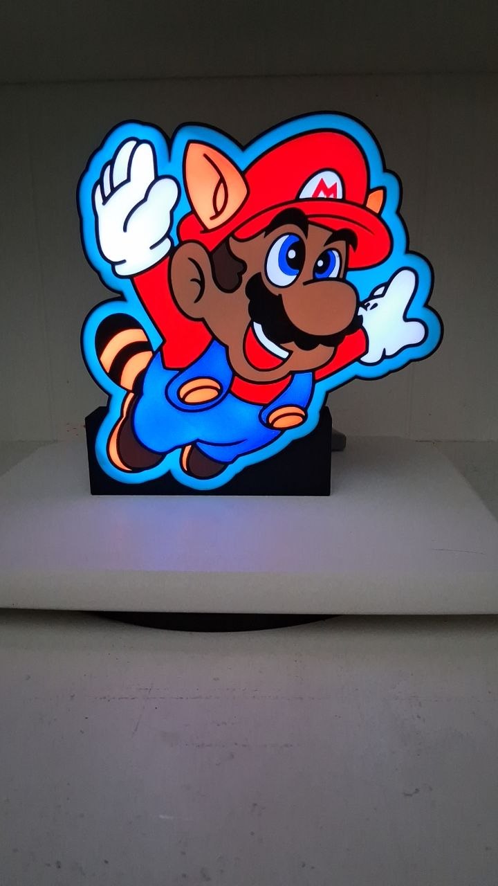 Mario Flying LED light box – custom 3D printed – Lit Layer Creations